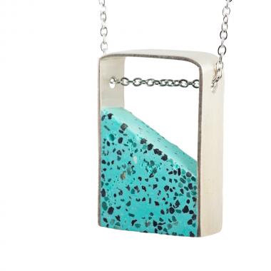 Geometric Teal Necklace