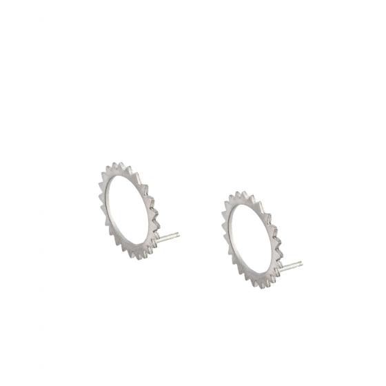 Gear Silver Earrings image-1