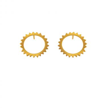 Gear Gold Earrings