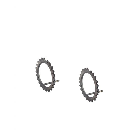 Gear Black Earrings image-1