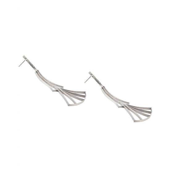 Sawn Silver Earrings image-1