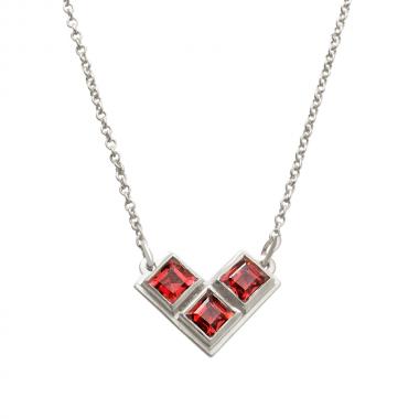 Garnet Heart Necklace