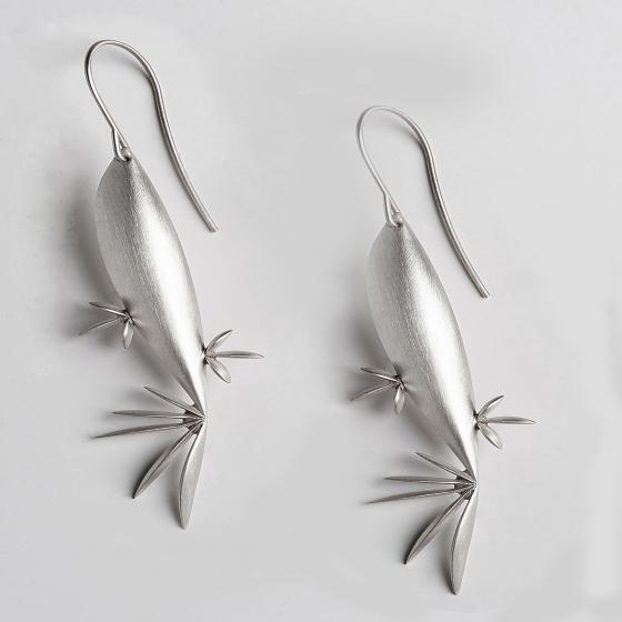 Fish Big Silver Earrings