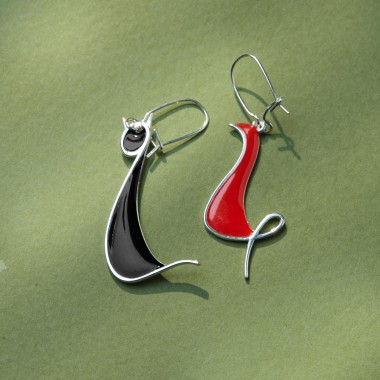 Cock and Cat earrings 24